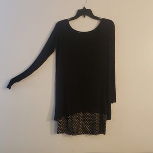 Black long sleeve mini dress